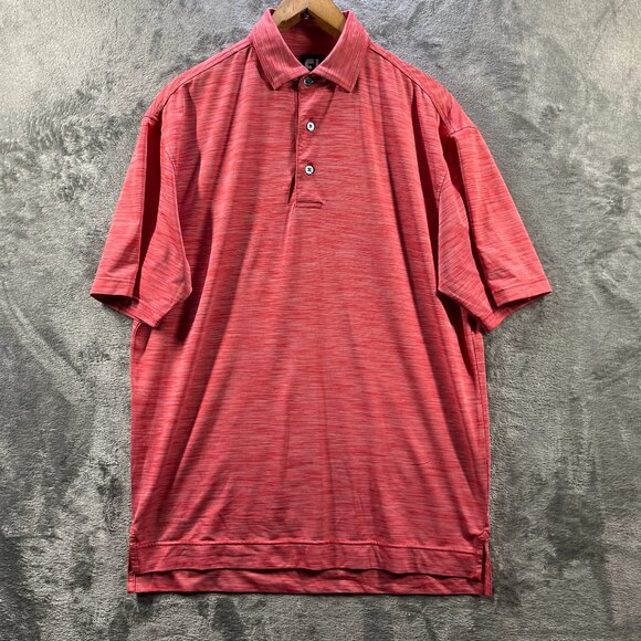 FootJoy Polo Shirt Mens Small Pink Golf Tennis Performance Knit Button Logo - Picture 5 of 9